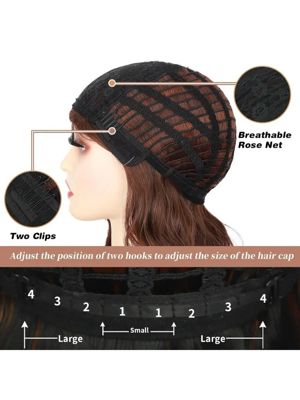 Women's Reddish Brown 14 Inch Heat Resistant Synthetic Fiber Shoulder Length Wig